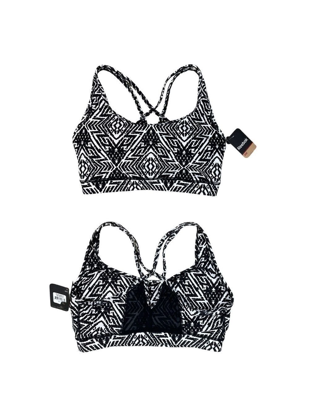 Redbox Sport Mesh Back Strappy Bra Tribal Snake Black MediumSupport Size Medium